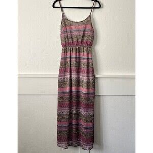 Ocean Drive Maxi Boho Beach Vacation Lined Dress Adjustable Straps Small 4/6